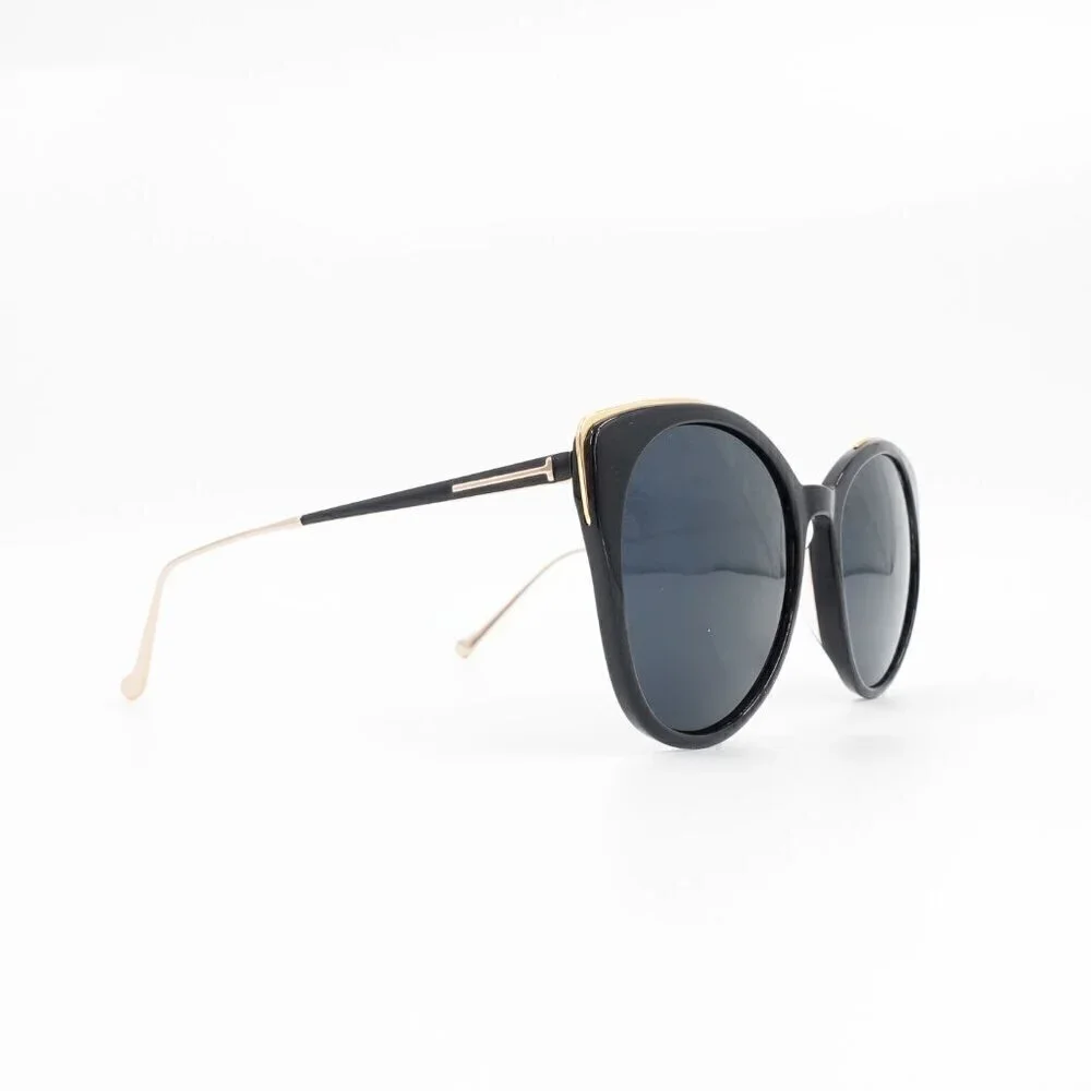 Tom Ford TF641 Round Sunglasses Black and Blue OS